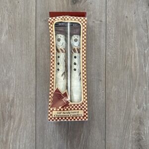 Vintage SNOWMEN Christmas Sculpture CANDLES‎ - 10" Inch Set of (2) -NEW